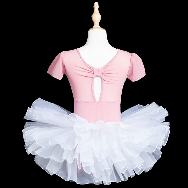 中国舞踊ボディダンス練習服女の子ワンピースバレエスカート芸術学校ダンス服子供夏半袖|undefined