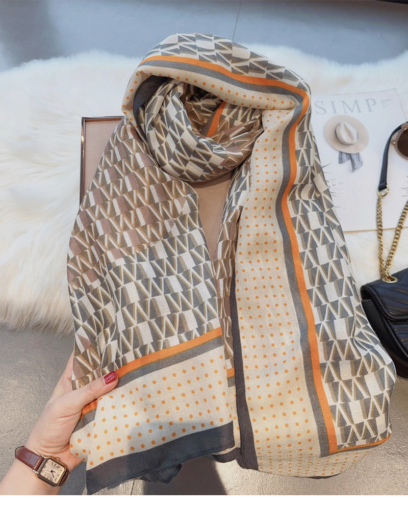Autunno e inverno nuovi pois geometrici con sciarpa da cappotto in cotone e lino sciarpa lunga in seta sciarpa calda da donna scialle sottile a doppio uso_voghion.com