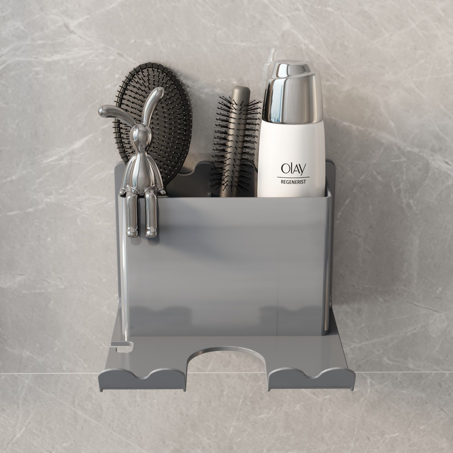 Soporte de Pared para Secador de Pelo de Baño de Plástico Sin Perforación