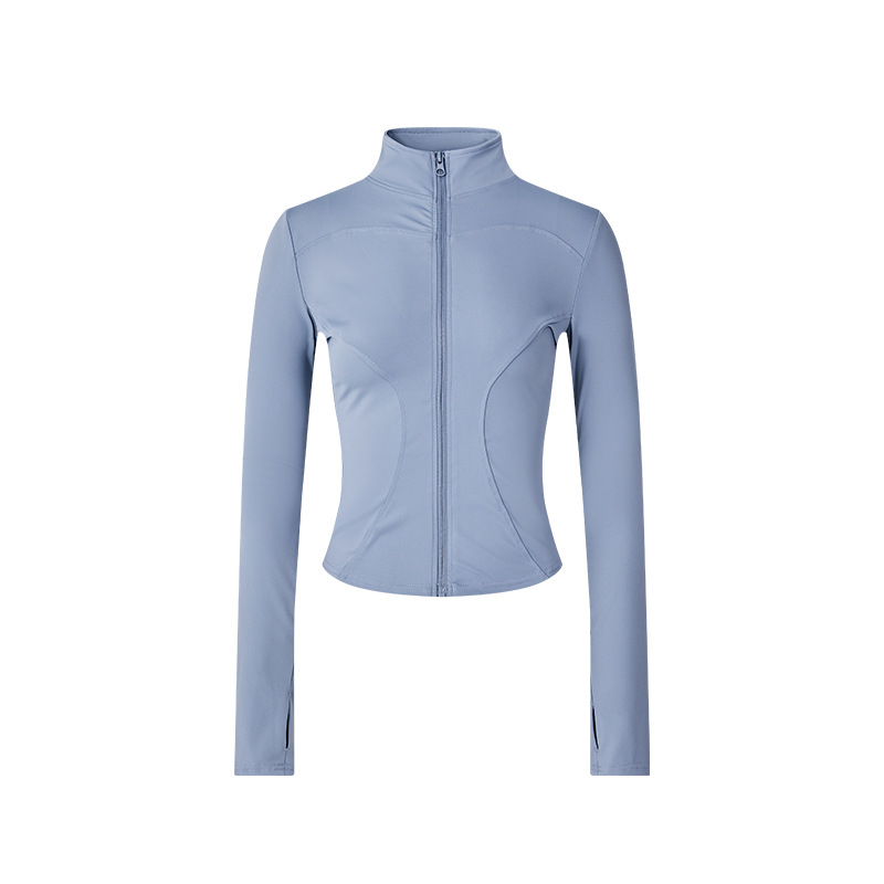 Jaqueta esportiva slim de lã premium para ioga e fitness, roupa feminina para exercícios._voghion.com
