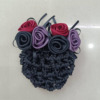 Summer elegant fashionable hair mesh, hair accessory, hairgrip, flowered, Japanese and Korean, 2023