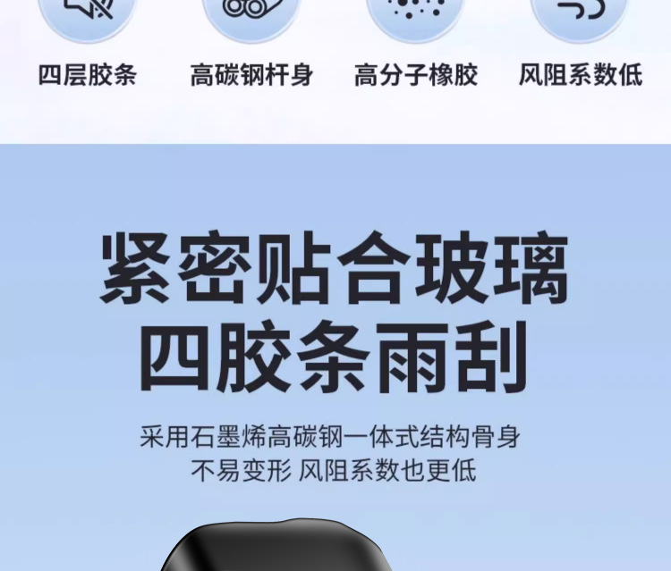 Suitable for Four-Layer Rubber Strip Car Wipers, Original Boneless Universal Car Dual Rubber Strip Original Special Wipers