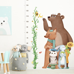 Cartoon animal height stickers big bear and rabbit kindergarten decorative paper kitten children's room wall sticker ZDB-2315