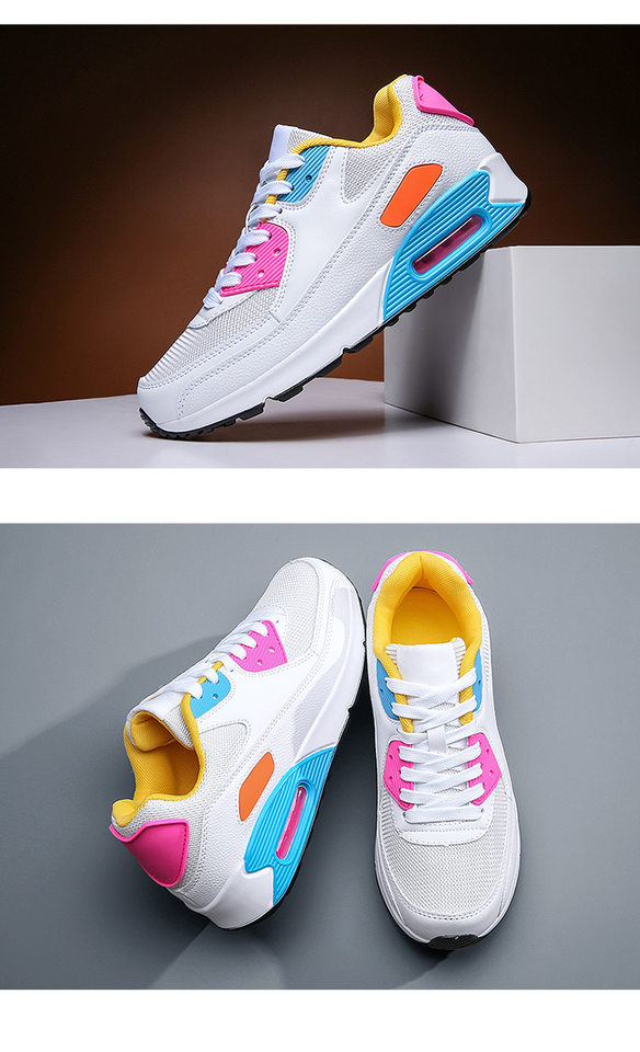 Giày sneaker thể thao đế dày cổ thấp buộc dây phối màu unisex — AD-0590 màu trắng, AD-0590 toàn màu đen, AD-0590 trắng xám vàng, AD-0590 đen trắng chi tiết 10