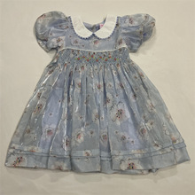 2025女童双层韩版爆款连衣裙 高档提花童裙工厂批发印花童裙礼服