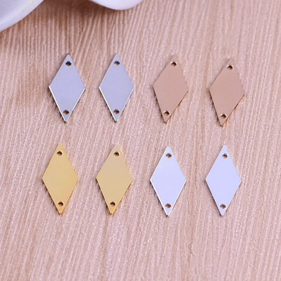 Solid diamond single hanging hole geometric copper diy accessories copper jewelry material accessories wholesale JX7201