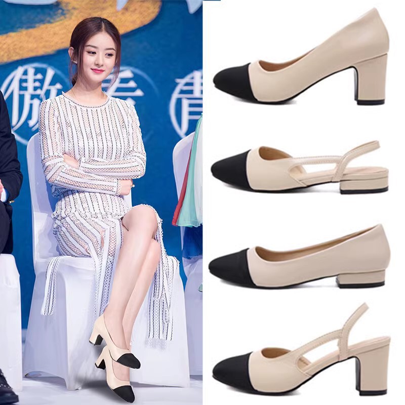 In-Stock Cross-Border Small Size Women's Shoes, Color-Blocked High-Heeled Closed-Toe Sandals, Chunky Heel, Large Size Flat Shoes, Chanel-Style Large Size Women's Shoes In-Stock Cross-Border Small Size Women's Shoes, Color-Blocked High-Heeled Closed-Toe Sandals, Chunky Heel, Large Size Flat Shoes, Chanel-Style Large Size Women's Shoes