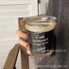 Стакан стеклянный милый мультфильм перевернуть молочный кружка корейский стиль ins в стиль пара дом завтрак фруктовый сок кофе