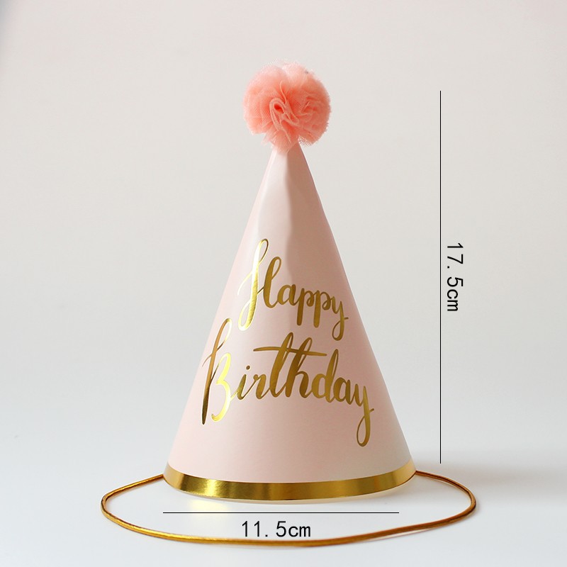 Sombreros de cumpleaños de embalaje independiente, sombreros de fiesta, sombreros de punta, sombreros de fiesta para bebés, sombreros de pastel