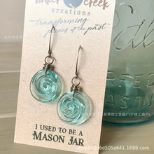 �羳�¿�Recycled Glass Spiral Earrings���ղ����������h��