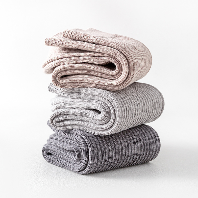 Calcetines de algodón de doble aguja de imitación sin reposapiés para hombres calcetines de algodón de cien calcetines de algodón de todos los partidos medias de media pantorrilla calcetines de negocios al por mayor