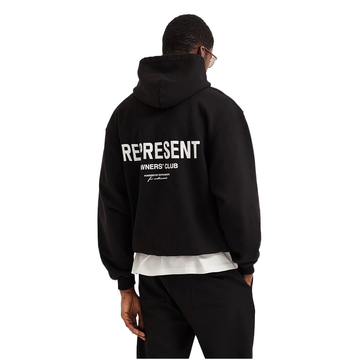 Transfronterizo REPRESENTAR PROPIETARIOS CLUB Terry carta impresión High Street Hombres sueltos suéter con capucha de moda