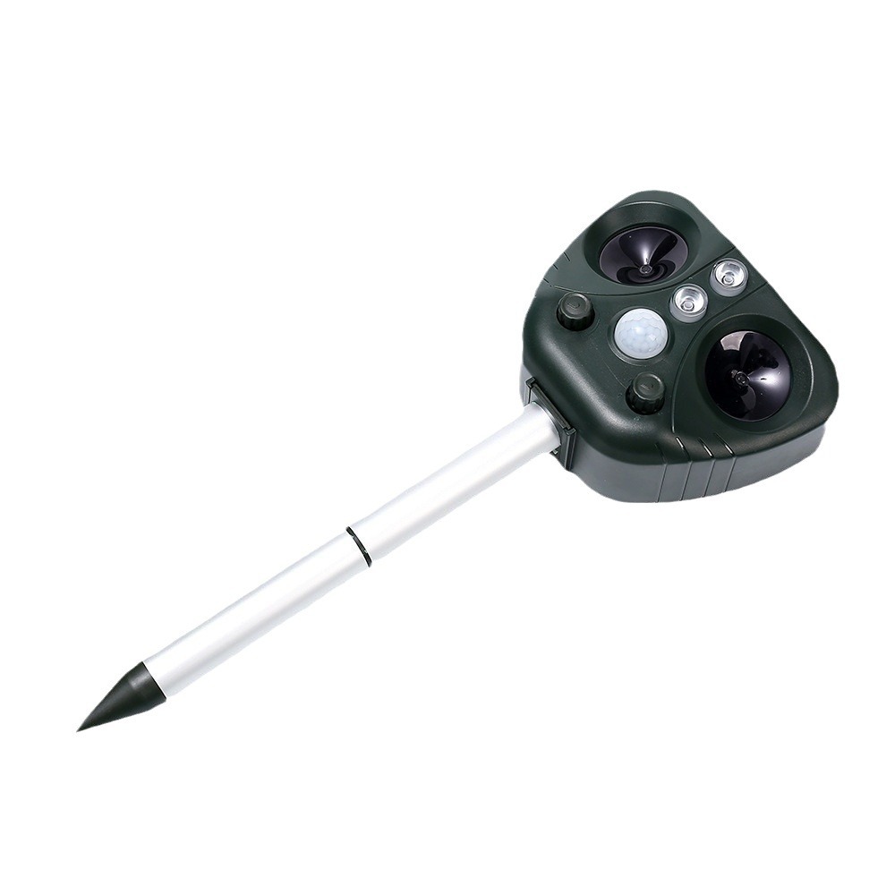 Fábrica solar pájaro repelente ultrasónico flash perro repelente gato repelente ultrasónico solar animal repelente