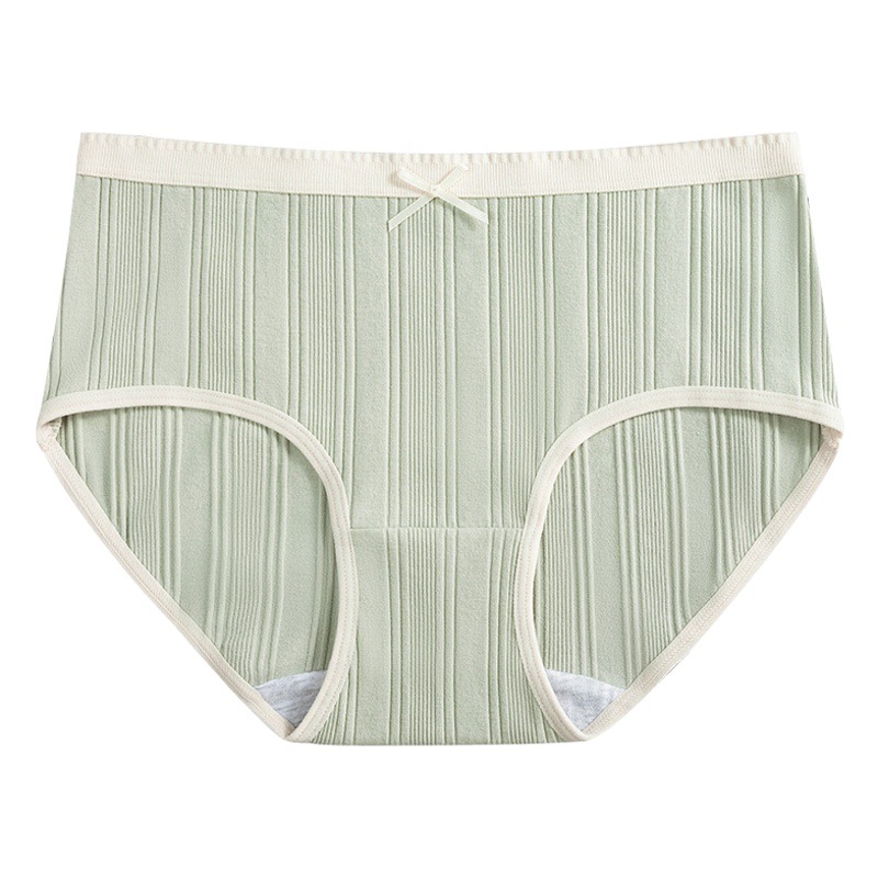 Ropa interior de hilo de estilo japonés entrepierna antibacteriana de algodón puro para mujer dulce arco Mediados de cintura ropa interior sin costuras sensible a la nube de niña envuelta en cadera
