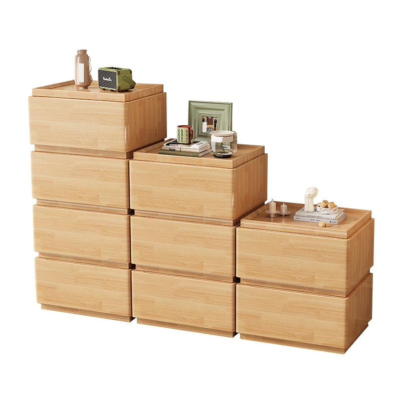 Nuevo armario de caja de bloques de construcción de madera maciza de estilo chino armario de almacenamiento de troncos de dormitorio armario de cajón de almacenamiento de sala de estar armario de almacenamiento apilable