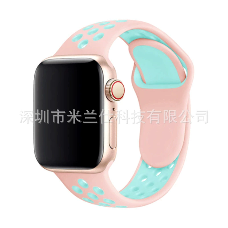 Двухцветный силиконовый браслет Nike S9 подходит для Apple iWatch6789se спортивный Ultra2