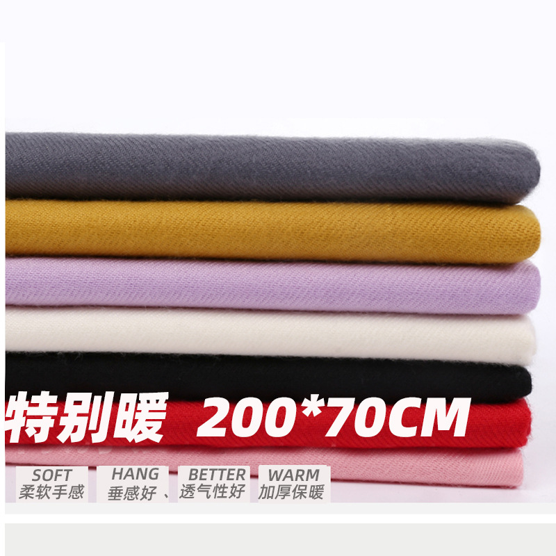 2022 winter imitation cashmere scarf women solid color men thick shawl warm neck cashmere scarf wholesale red