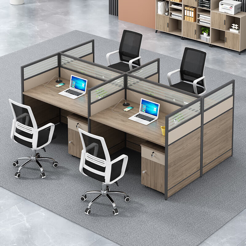 Screen Partition Desk Combination Four-Person Workstation Office Desk Staff Desk Office Furniture Commercial Office