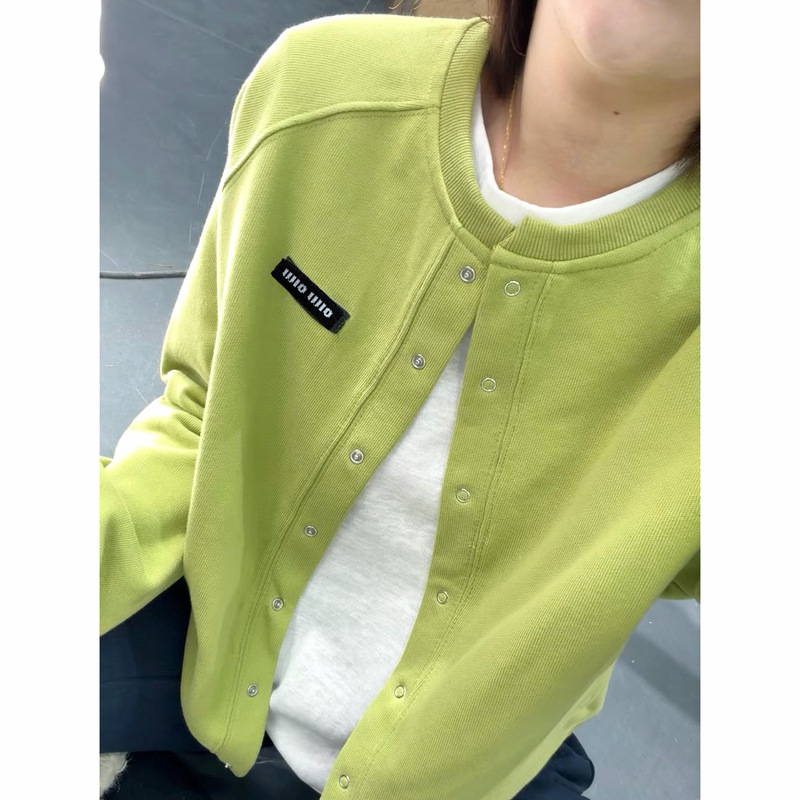 New Arrivals for Spring Festival! Washed Terry Versatile Fashion Short Jacket in Apple Green, Lemon Yellow, Korean Gray, White, and Raspberry Pink New Arrivals for Spring Festival! Washed Terry Versatile Fashion Short Jacket in Apple Green, Lemon Yellow, Korean Gray, White, and Raspberry Pink