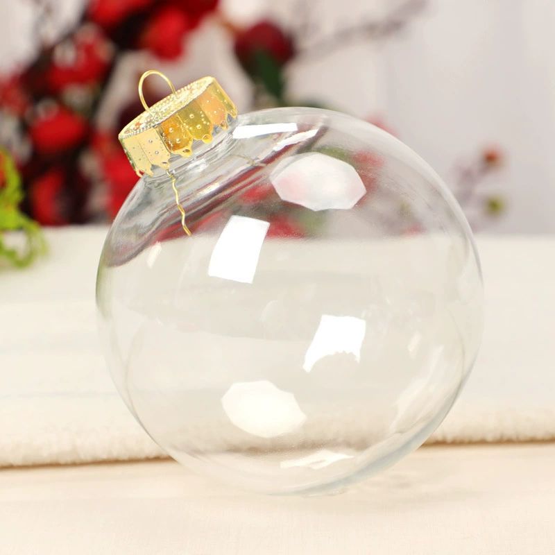 Прозрачный пластиковый шар Christmas bauble, полый refill-орнамент, 6–10 см, серебро/золото/цветные варианты