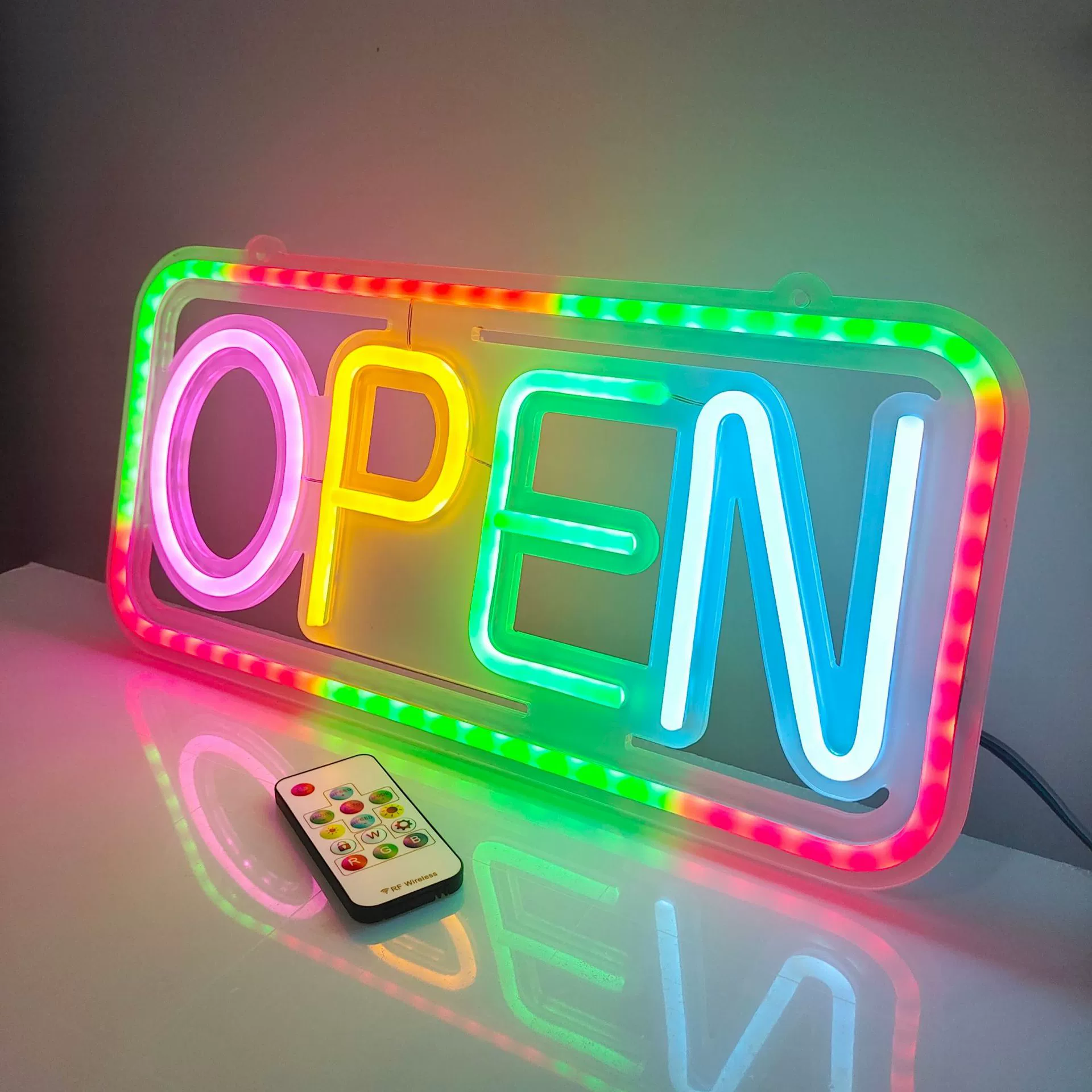 LED неоновая модель дистанционное управление Открытая светящаяся надпись бизнес-лампы мерцания декоративная rekламная лампа