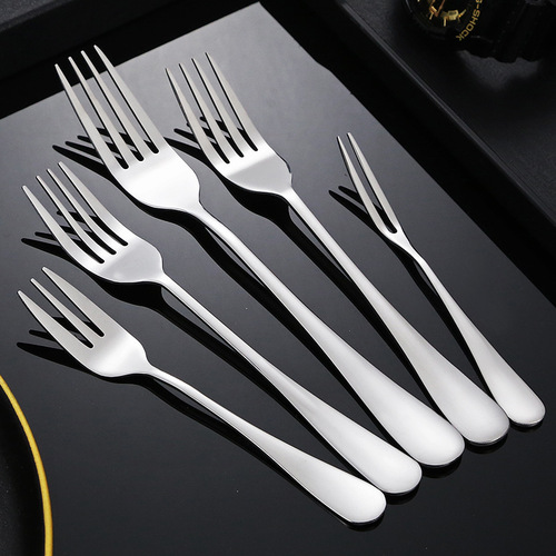1010 stainless steel fork thickened salad fruit fork hotel western food pasta fork home cake dessert fork