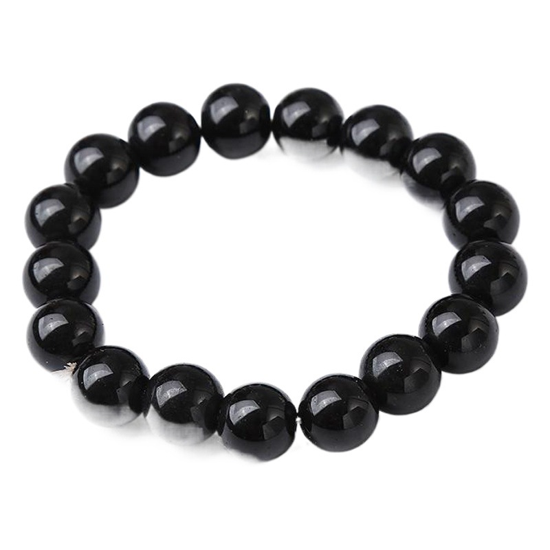 Various Specifications of Imitation Obsidian Bracelets That Do Not Peel Off, Natural Color Glass Beads, Textured Black Bracelets, Live Broadcast Gifts for Delivery
