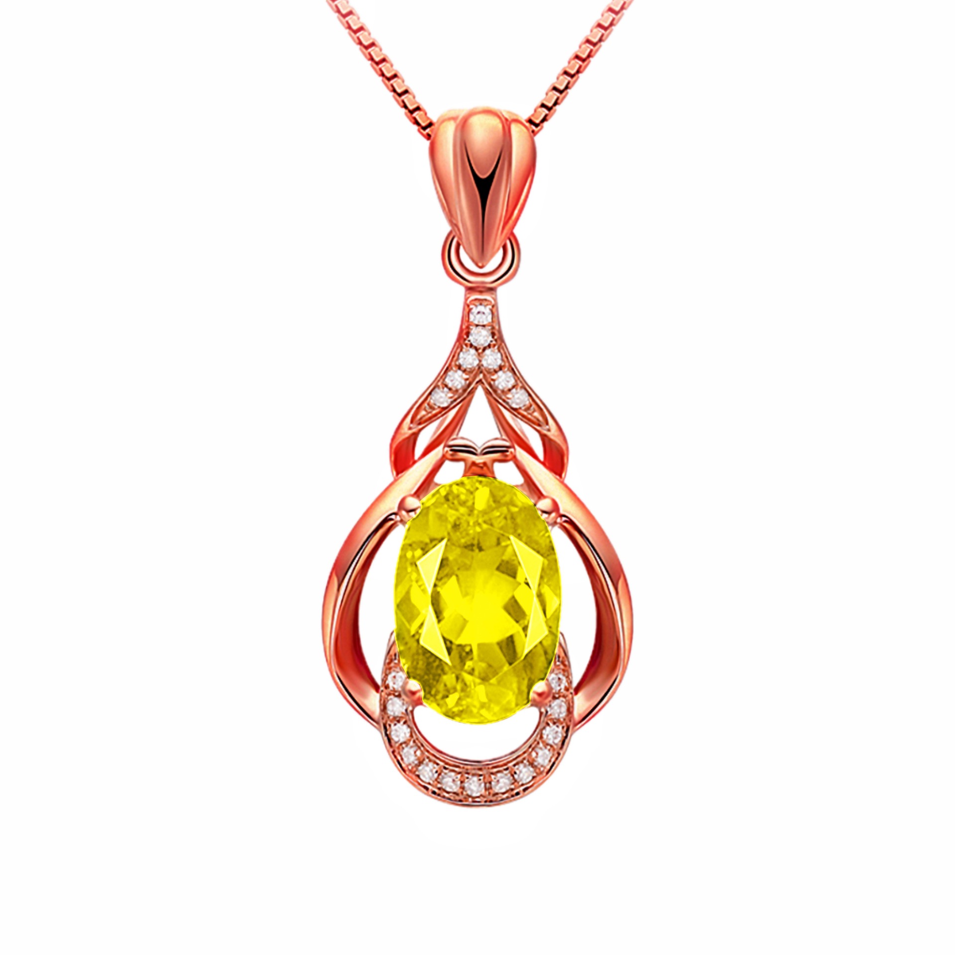 TIKTOK 라이브 비둘기 달걀 모양의 TOURMALINE 펜던트 다이아몬드 펜던트 목걸이 18K 보석 드롭 펜던트 도금