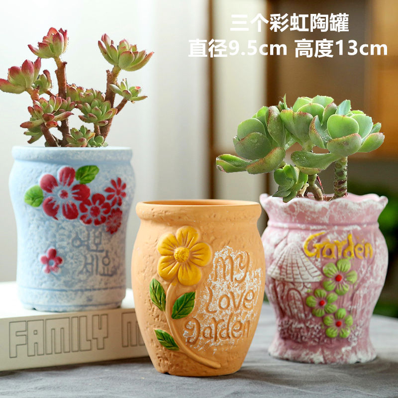 Macetas de cerámica para suculentas con diseño de animales de dibujos animados, pequeño tamaño, para estante de flores en casa, suministro al por mayor