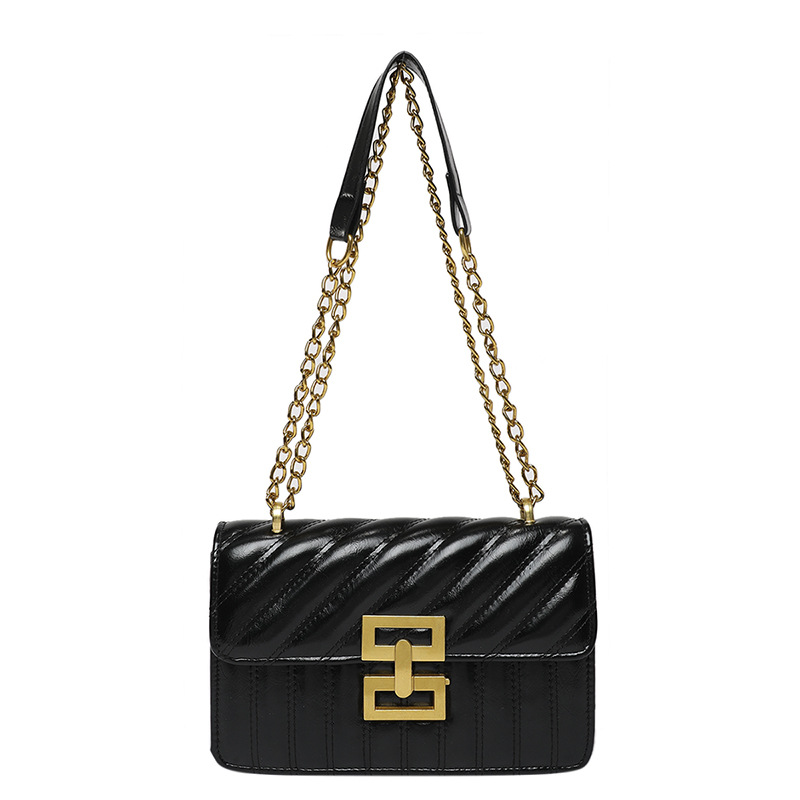 Bolso de hombro recubierto bordado retro 2025 nueva moda de color sólido popular cadena casual de moda bolso de mochila