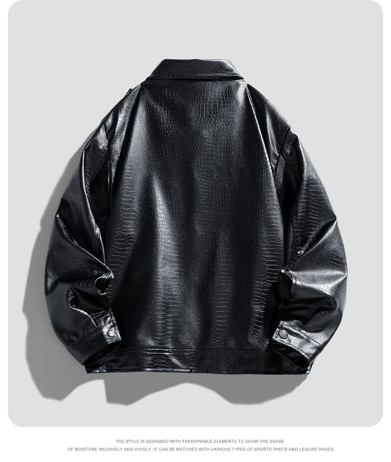 Winter 2025 New Trend Simple Fashion Trend Lapel Button Jacket Casual Leather Men_voghion.com