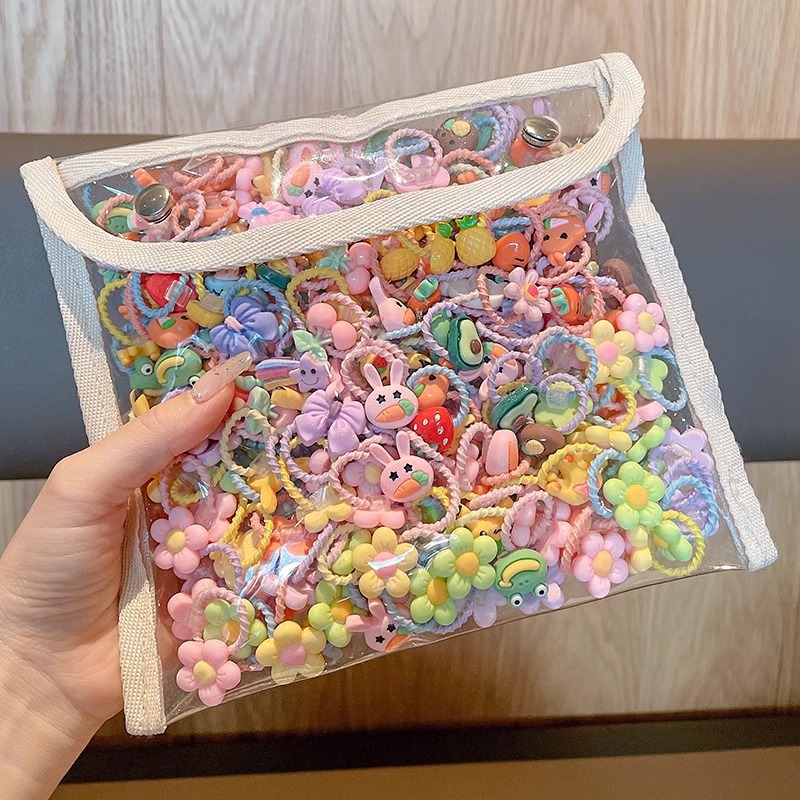 Flores de dibujos animados para niños pulgar anillo de cabello de cabello de niña elástica buena banda de cabello nuevo estilo coreano accesorios para el cabello de bebé