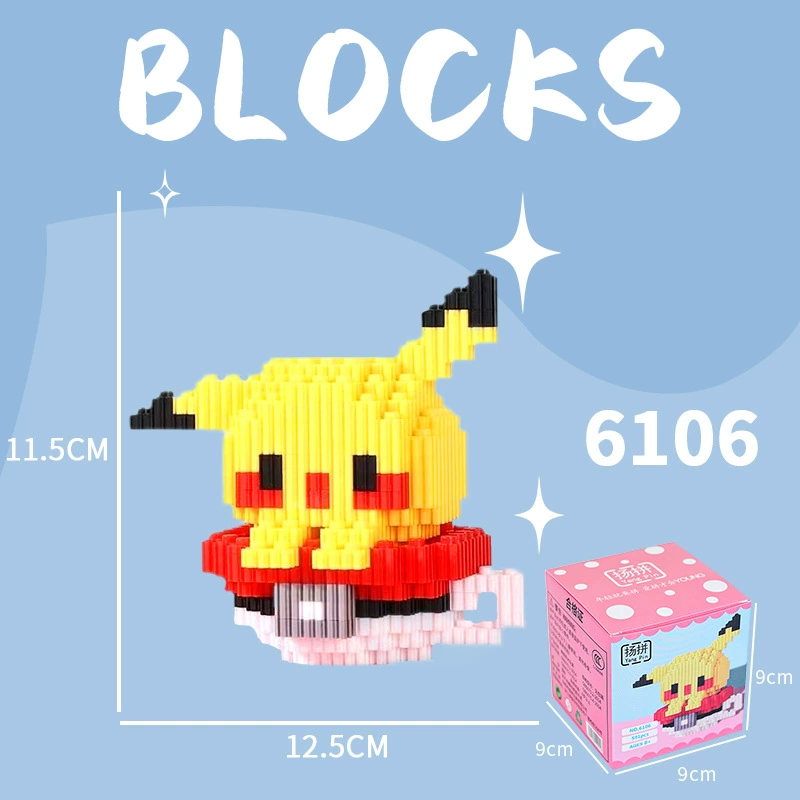 Cartoon Building Block Toy Set, Mini Constructor Doll, 9×9×9 cm, Assorted Character Designs