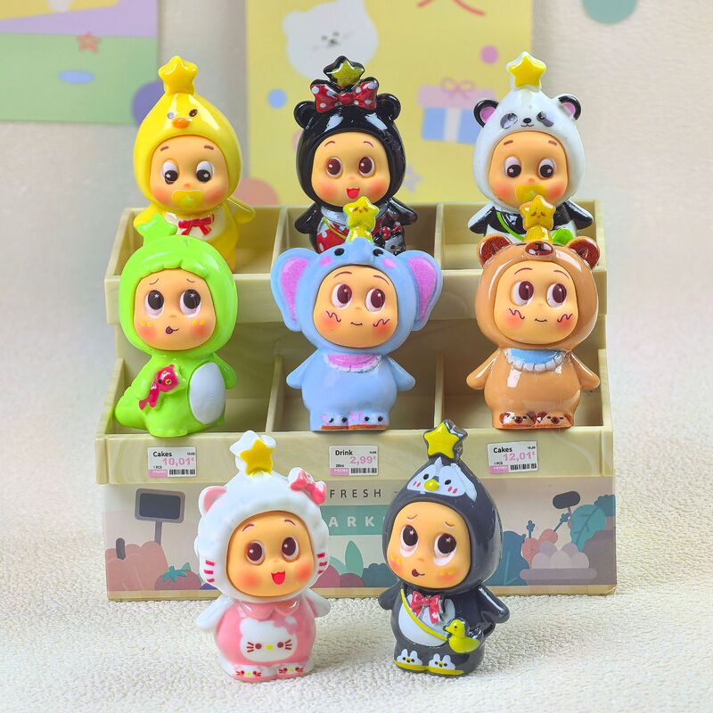 动物星星人 diy饰品树脂配件车摆件钥匙扣潮玩批发创意萌粒卡通盲|undefined