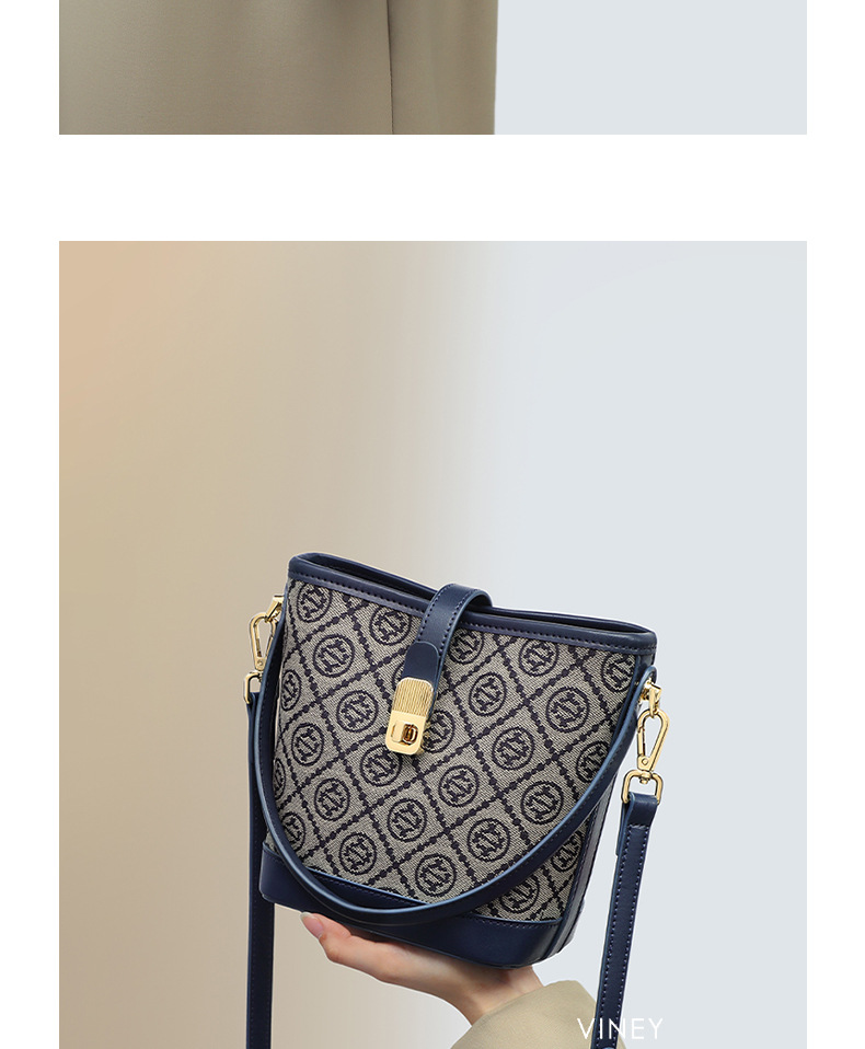 Túi tote nữ cỡ lớn họa tiết monogram, đeo vai và đeo chéo đi làm — màu xanh, Màu xanh (phiên bản công khai), màu đen, Màu đen (phiên bản công khai) chi tiết 8