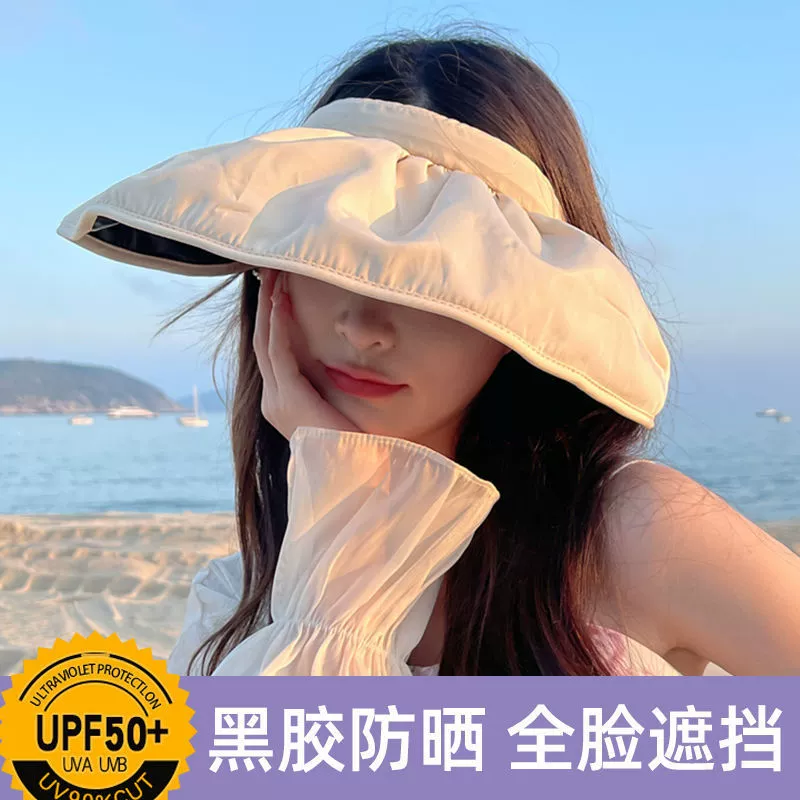 Solar-Powered Sun Visor Hat, Korean Style, UV Protection, Convertible to Headband