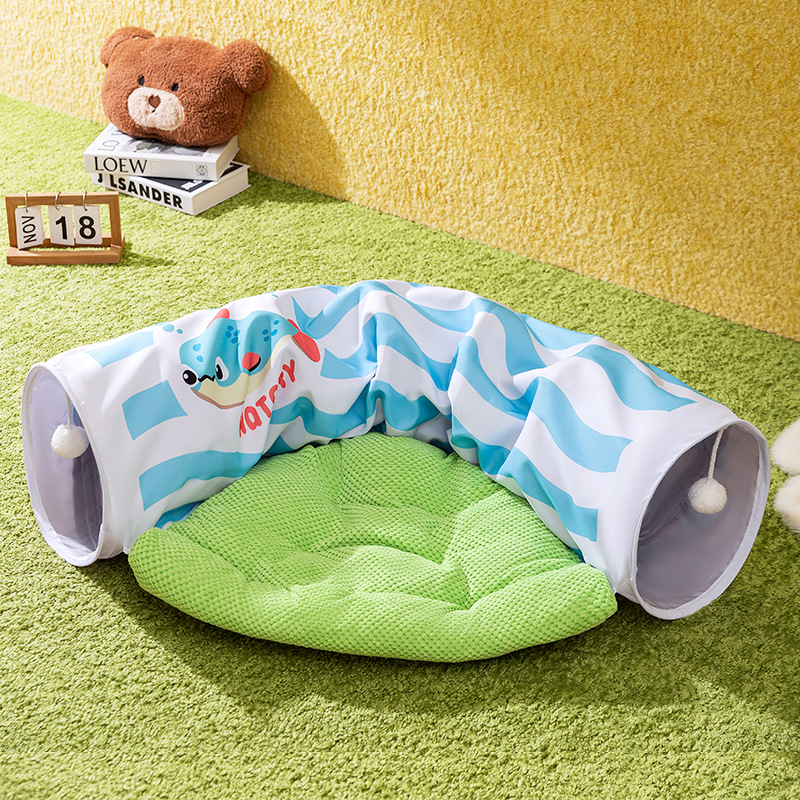 Túnel de Juego y Descanso Integrado para Gatos de Otoño e Invierno, Cama para Gatos, Juguete de Túnel para Gatos, Cama para Mascotas Cálida y Gruesa