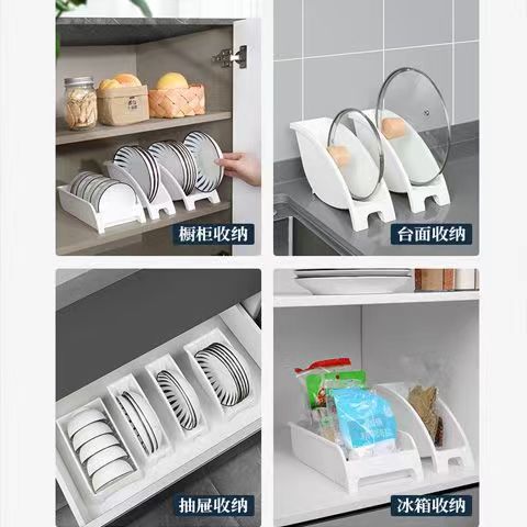 Plato de almacenamiento en rack de cocina de plástico caja de vajilla Placa de almacenamiento en rack Nuevo Gabinete plato en rack