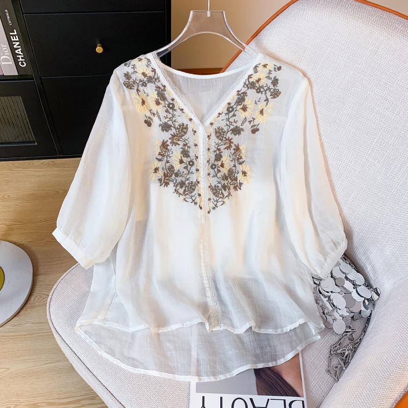 Summer doll, shirt, oversize, plus size, V-neckline