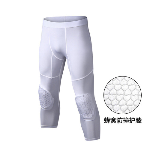 Fitness pants basketball football sports tights men's three-point compression leggings nine-point quick-drying elastic bodybuilding pants thin