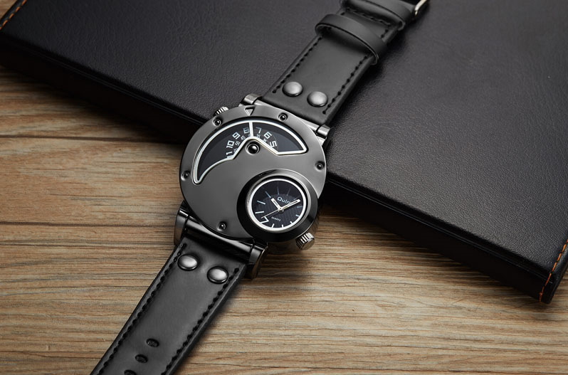 110g Weight Coated Glass Mirror Material Genuine Leather Strap Material Watch Classification Pointer Display Type Buckle Buckle Style Round Dial Shape Holiday, Street Occasion Electronic Movement Solid Color Pattern All Seasons Season Men's Gender Retro, Streetwear Style Retro Streetwear Solid Color Buckle Electronic Watch 16