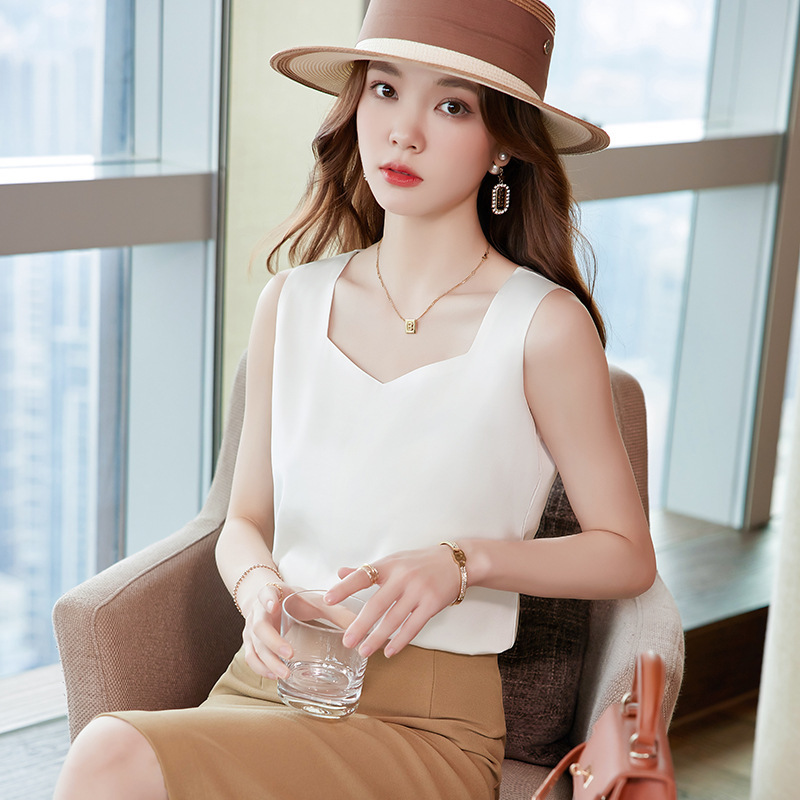 2026 Summer New Style Suit Inner Vest for Women, Designer Base Shirt, Elegant Slim-Fit Top, Formal Camisole