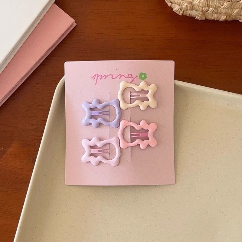 Lindo juego de pinzas para el cabello con flequillo, pinzas para el lado de la frente, pinzas para el cabello rotas laterales, clips pequeños para niñas, clips bb de aceite que gotea image 21