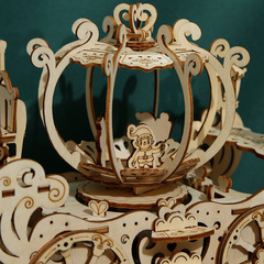 Handmade Wooden Music Rotating Pumpkin Car Creative Ornament Children's Educational Toy Indoor Wooden Decor