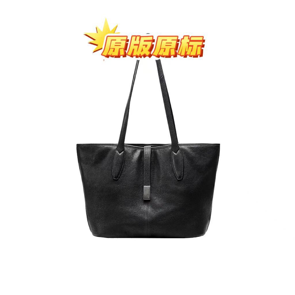 Qiuzhen Vegetable Tanned Cowhide Large Capacity Tote Bag For Women, Genuine Leather Casual Shoulder Bag, 2026 New Arrival - Thumbnail 8