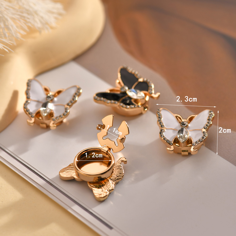 9g Weight Cufflinks Classification 1 Piece Elegant Korean Style Butterfly Alloy Diamond Women's Cufflinks