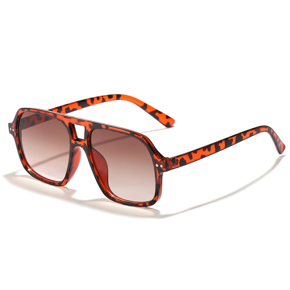 Europa y América transfronteriza nuevas gafas de moda retro doble haz gafas de sol a prueba de sol personalidad marco grande Internet celebridad gafas de sol 98090