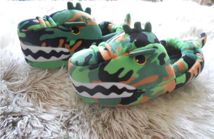 Cartoon camouflage indoor keep warm non-slip slippers