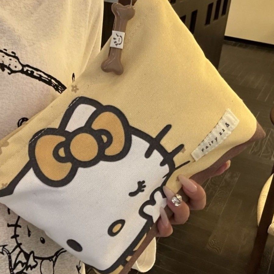 Clutch Bag Hollokioty Cosmetic Bag Portable Large-Capacity Travel Cute Cartoon Niche Ns Style Clutch Bag