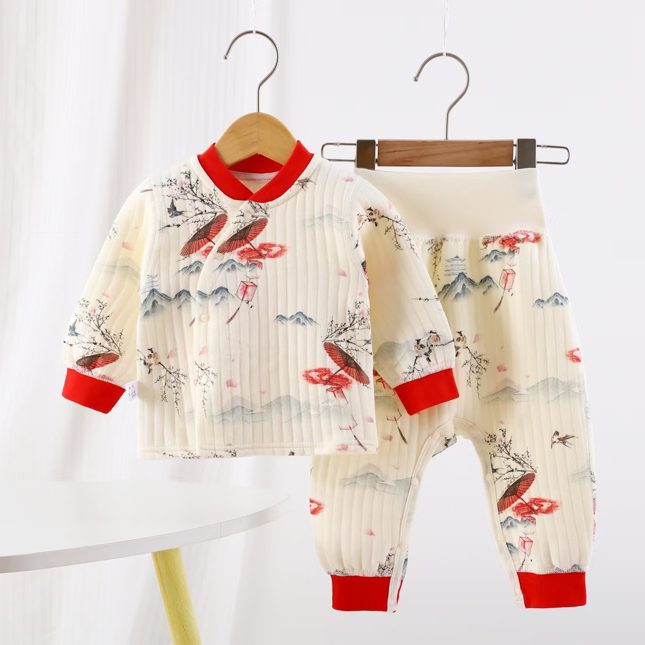Baby calentamiento traje de algodón intercalado invierno sin hueso separación sin quitar ropa de bebé otoño invierno dos piezas de invierno clase A
